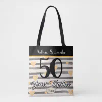 50th Wedding Anniversary Personalized gold Tote Bag
