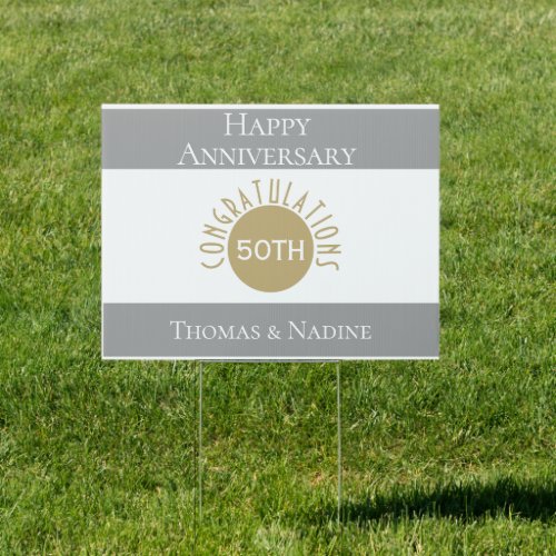 50th Anniversary custom yard sign