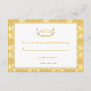 50th Anniversary Damask RSVP Card