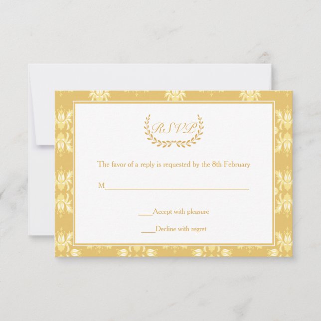 50th Anniversary Damask RSVP Card (Front)
