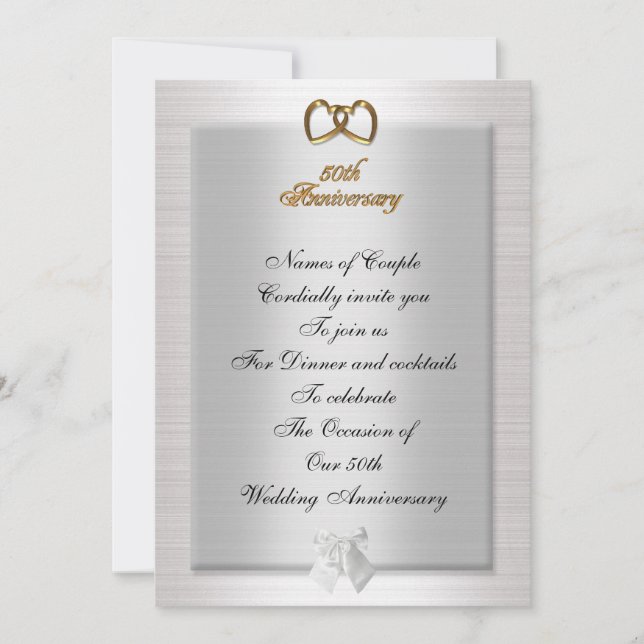 50Th anniversary Dinner invitation elegant (Front)