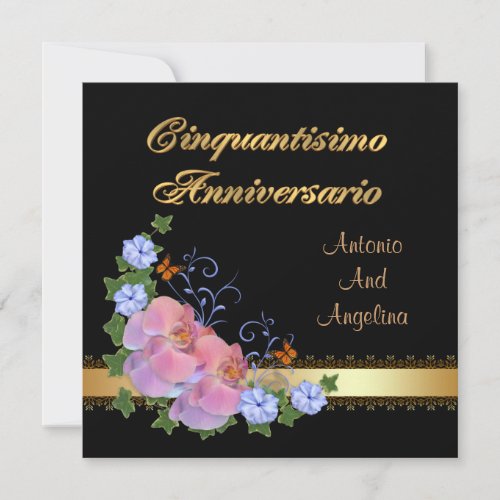 50th anniversary dinner invitation Italian Invitation
