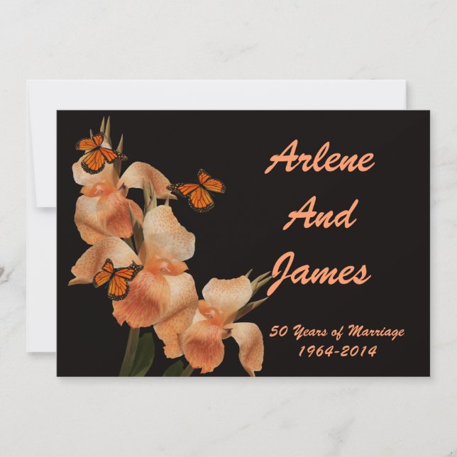 50th Anniversary dinner invitation on black (Front)