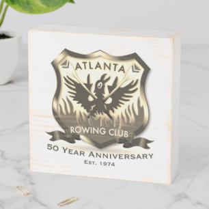 50th Anniversary Distressed Wood Box Sign, Sepia