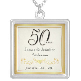50th Anniversary Elegant Commemorative Pendant