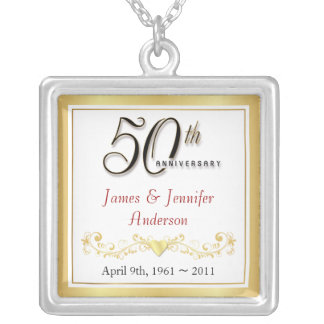 50th Anniversary Elegant Keepsake Pendant