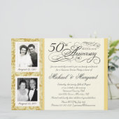 50th Anniversary Fancy 2 Photo Invitation - Large (Standing Front)