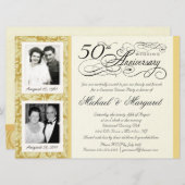 50th Anniversary Fancy 2 Photo Invitation - Large (Front/Back)