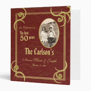 50th Anniversary Faux Book 3 Ring Binder