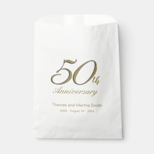 50th Anniversary Favor Cake Bags Personalized