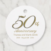 Anniversary Gold 50 YEARS INTO FOREVER Thank You Gift Tags