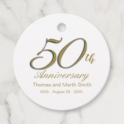 50th Anniversary Favor Tags Personalized