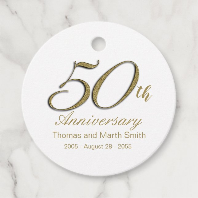 50th Anniversary Favor Tags Personalized (Front)
