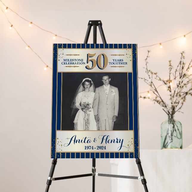 50th Anniversary Foam Board Welcome Sign (In Situ (Stand))