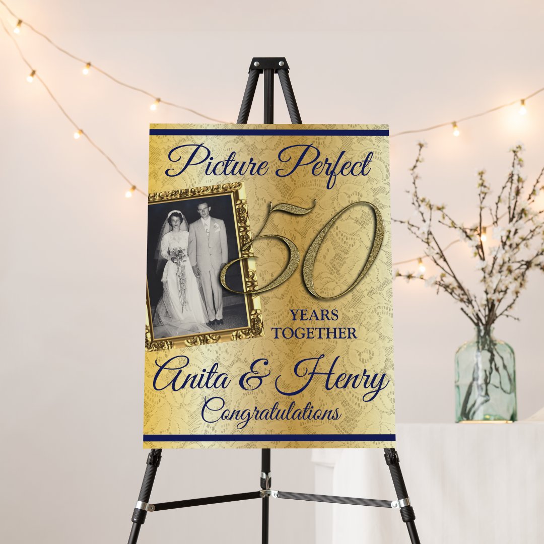 50th Anniversary foam board sign Zazzle