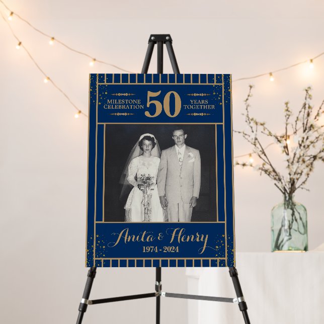 50th Anniversary Foam Board Welcome Sign (In Situ (Stand))