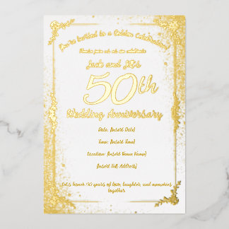 50th Anniversary Foil Invitation