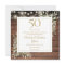 50th Anniversary Foliage Rustic Wood Lights Square