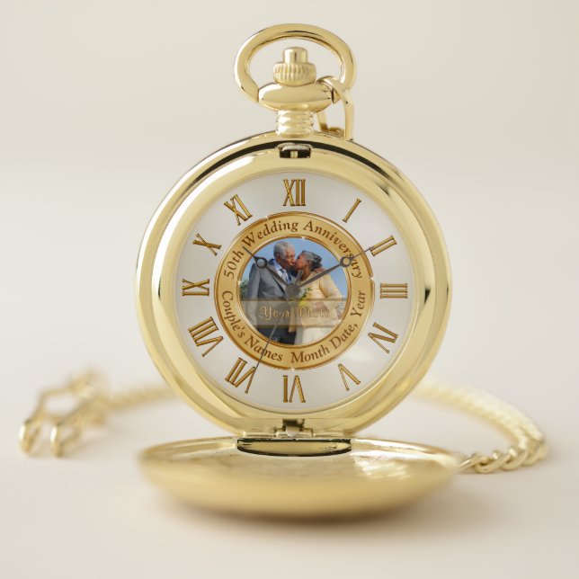 50th Anniversary Gift for Husband, Anniversary Pocket Watch (Inside)