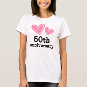 50th Anniversary Gift Hearts T-Shirt
