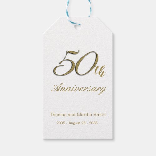 50th Anniversary Gift Tag