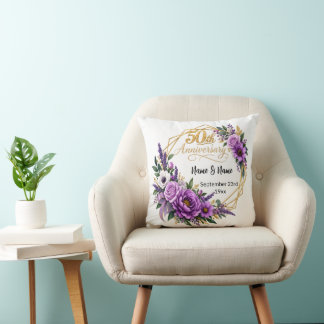 50th Anniversary Gift Throw Pillow