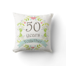 50th Anniversary Gift Throw PIllow