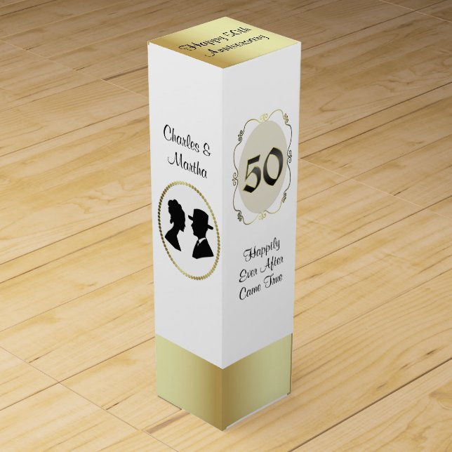 50th Anniversary Gift Wine Box (Front)