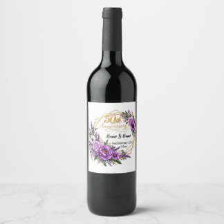 50th Anniversary Gift Wine Label