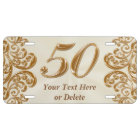 50th Anniversary Gifts Personalized License Plate