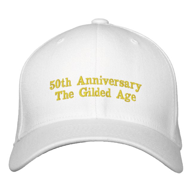 50th Anniversary Gilded Age Embroidered Hat – Gold (Front)