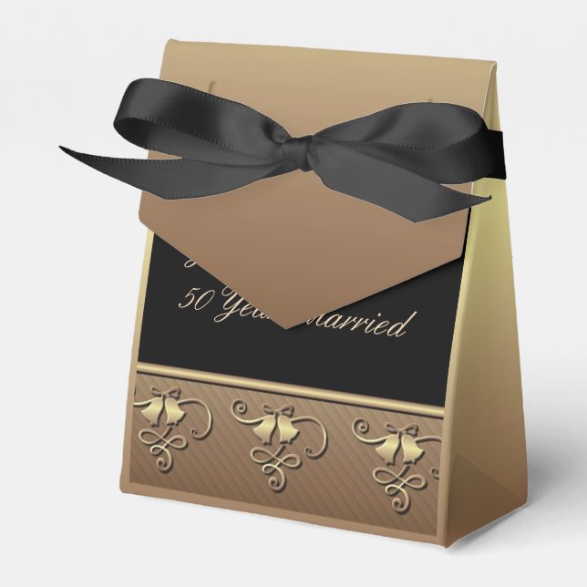 50th Anniversary Gold and Black Favor Box (Front Side)