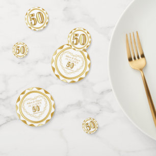 50th Anniversary - Gold and White Confetti