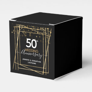 50th Anniversary Gold Border Favor Boxes
