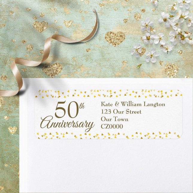 50th Anniversary Gold Confetti Return Address Label (50th Anniversary Gold Confetti Return Address Label)