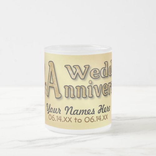 50th Anniversary _ Gold _ Customize Frosted Glass Coffee Mug