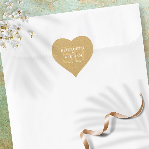 50th Anniversary Gold Dust Confetti Heart Sticker