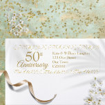 50th Anniversary Gold Dust Confetti Return Address Label<br><div class="desc">Golden wedding 50th-anniversary return address label with your details set in elegant gold text on a gold dust confetti background. Designed by Thisisnotme©</div>