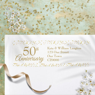 50th Anniversary Gold Dust Confetti Return Address Label