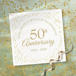 50th Anniversary Gold Dust Napkins