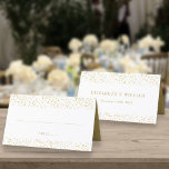 50th Anniversary Gold Dust Place Card<br><div class="desc">Designed to coordinate with our 50th Anniversary Gold Dust collection. Featuring delicate gold dust. Personalize with your special fifty years golden anniversary information in chic white lettering. Designed by Thisisnotme©</div>