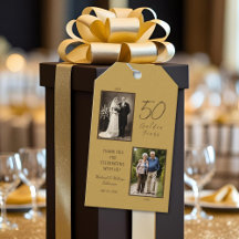 50th Anniversary Gold Favor Tag