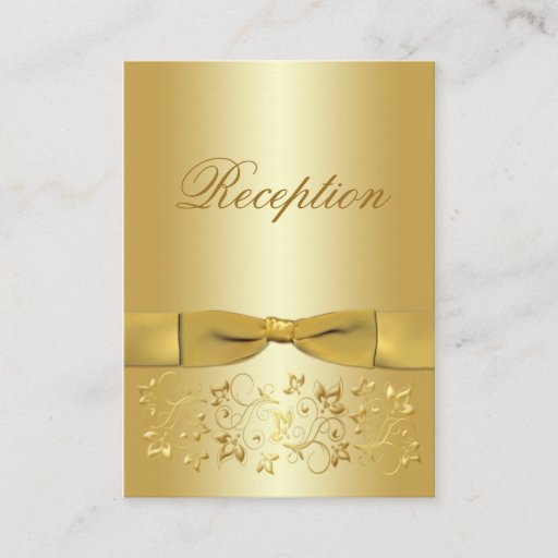 Customizable 50th Anniversary Gold Floral Enclosure Card Business Card