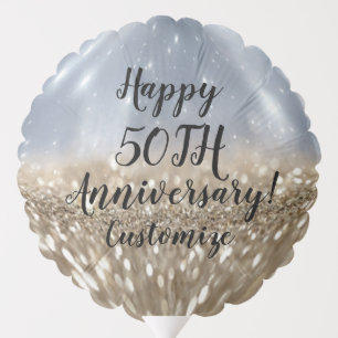 50th Anniversary Gold Glitter Ball Balloon