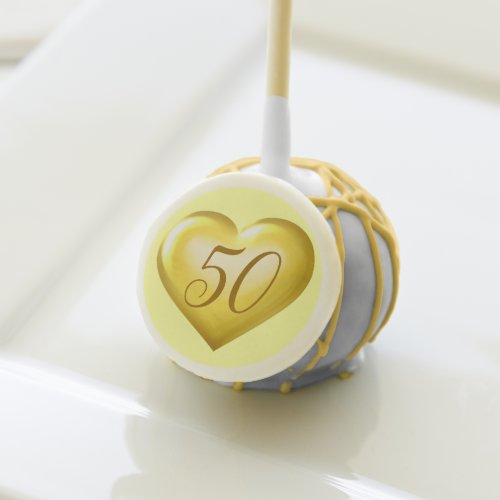 50th Anniversary Gold Heart Cake Pops