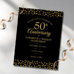 50th Anniversary Gold Hearts Save the Date Announcement Postcard<br><div class="desc">Designed to coordinate with our 50th Anniversary Golden Hearts collection. Featuring chic gold hearts confetti. Personalize with your special fifty years golden anniversary save the date details in elegant typography. Designed by Thisisnotme©</div>