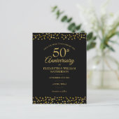 50th Anniversary Gold Hearts Save the Date Announcement Postcard (Standing Front)