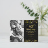 50th Anniversary Gold Hearts Save the Date Photo Announcement Postcard (Standing Front)