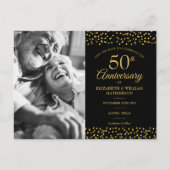 50th Anniversary Gold Hearts Save the Date Photo Announcement Postcard (Front)