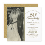 50th Anniversary Gold Hearts Wedding Photo Square Invitation 50th Anniversary Gold Hearts Wedding Photo Square Invitation